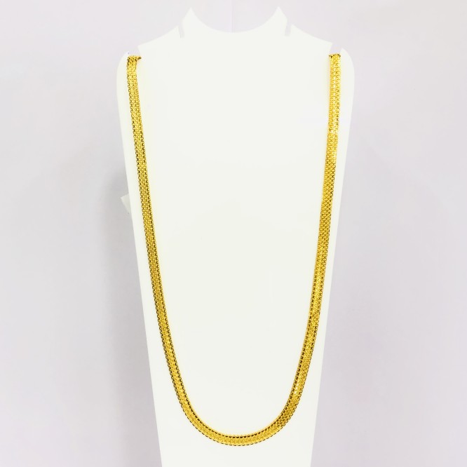 22kt, 916 HM, Yellow Gold heavy plain Broad Chain For Men JKC027