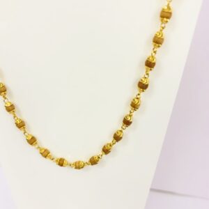 22kt, 916 HM, Yellow Gold Tulsi beads Chain Unisex JKC028