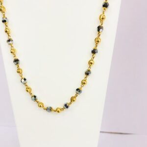 22kt, 916 HM, Yellow Gold, black crystal Chain Unisex JKC029