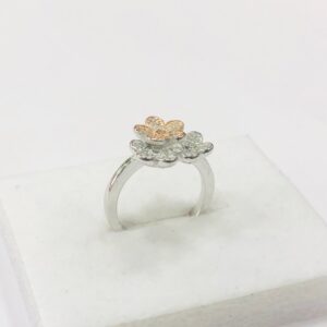 925 sterling silver three flower ring for women.