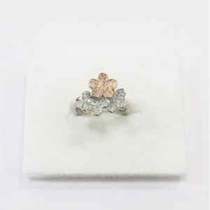 925 sterling silver three flower ring for women.