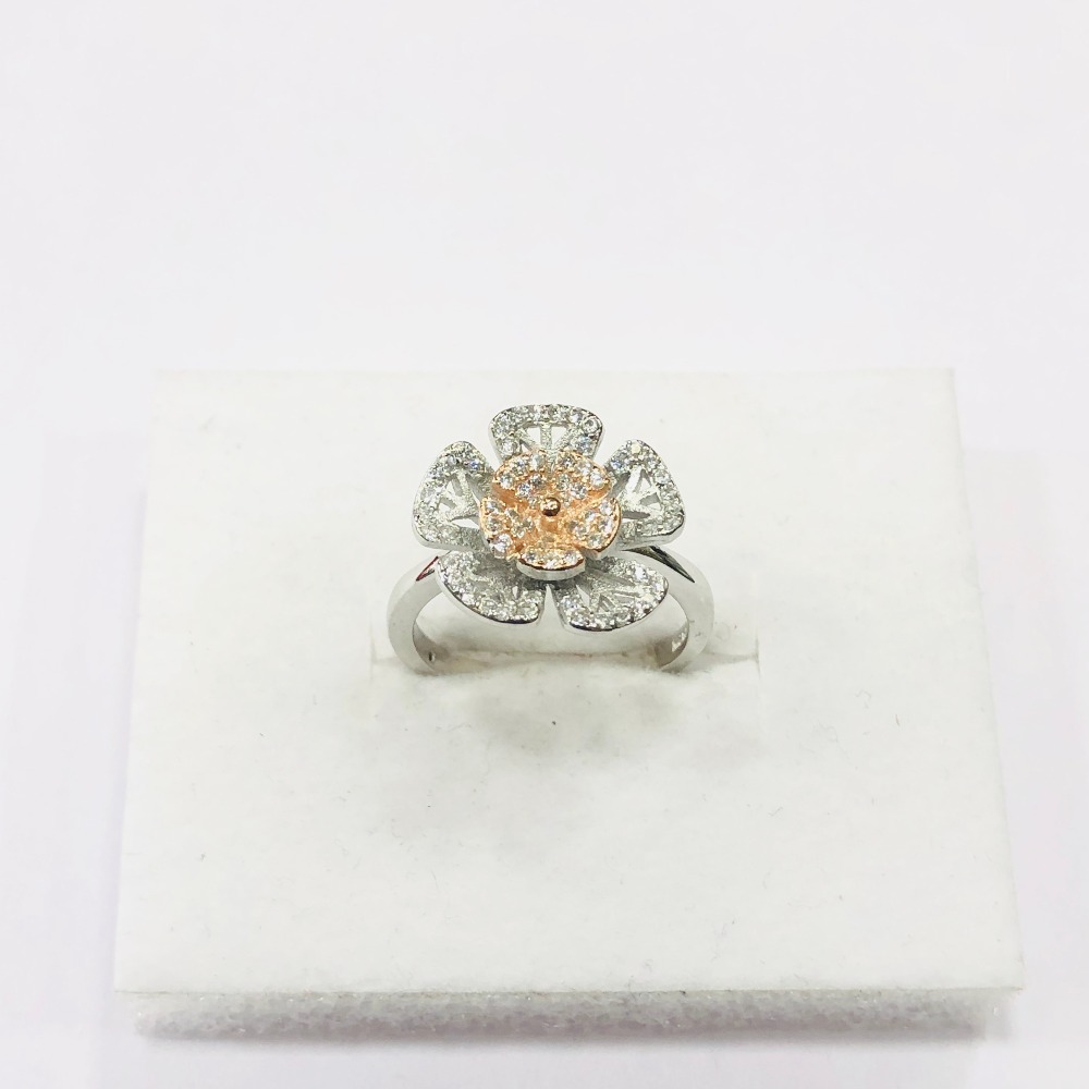925 sterling silver floral ring for women