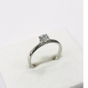 925 sterling silver single diamond elegant Ring for women