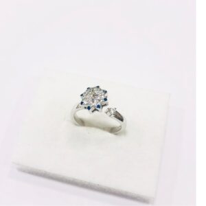 925 sterling silver floral adjustable Ring for women