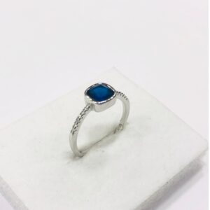 925 sterling silver blue diamond royal Ring for women