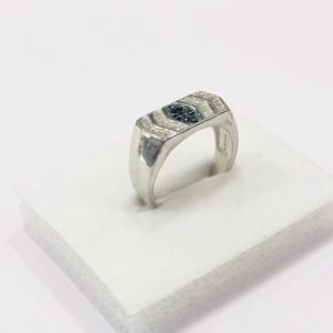 925 silver ring with black and white diamond ring for men