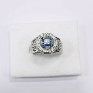 925 silver ring with blue square of diamond ring for men