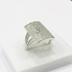 925 silver om diamond studded  ring