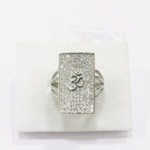 925 silver om diamond studded  ring