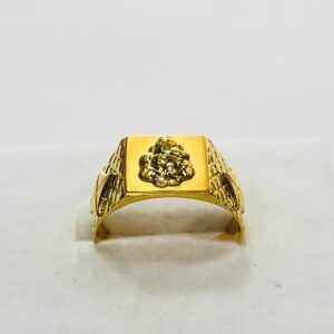 22kt, 916 hm, yellow gold ganeshji design ring for men jkr217