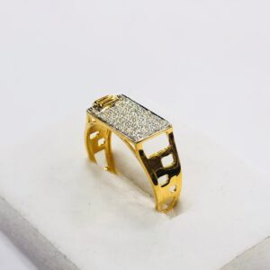 22kt, 916 Hm, Yellow Gold freestyle cut on sides Ring For Men Jkr222