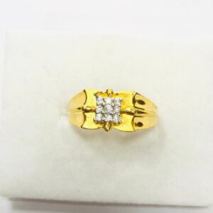 22kt, 916 HM, yellow gold Patterned ring for men jkr203