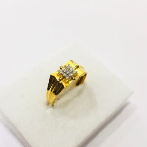 22kt, 916 HM, yellow gold Patterned ring for men jkr203