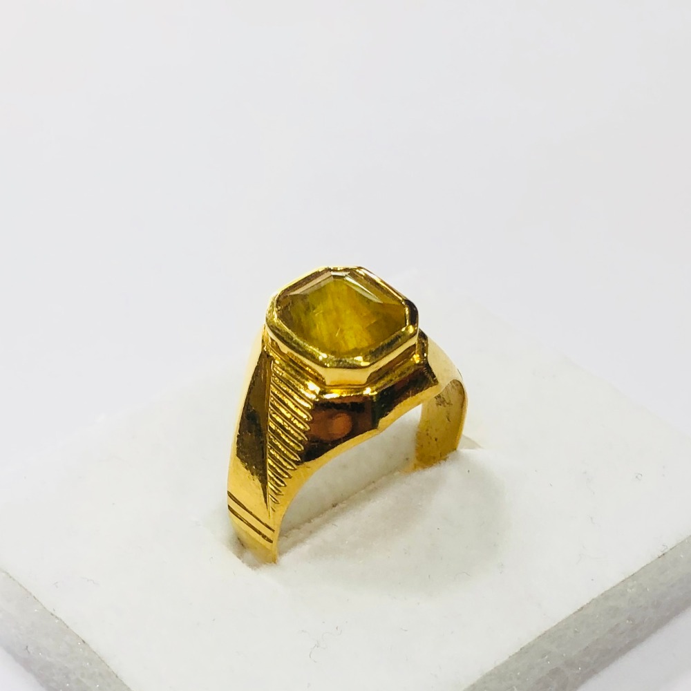 22kt, 916 HM, yellow gold Yellow Sapphire Ring for men JKR205 - Image 2