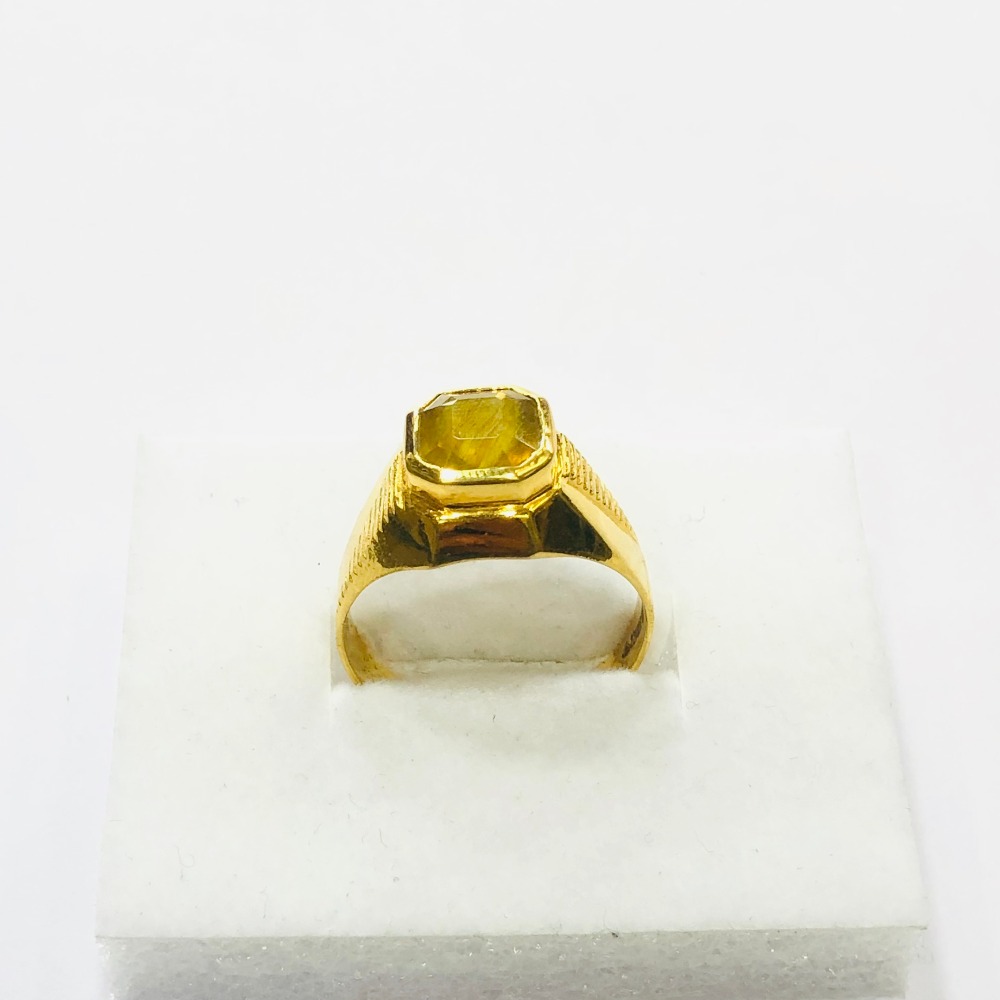 22kt, 916 HM, yellow gold Yellow Sapphire Ring for men JKR205