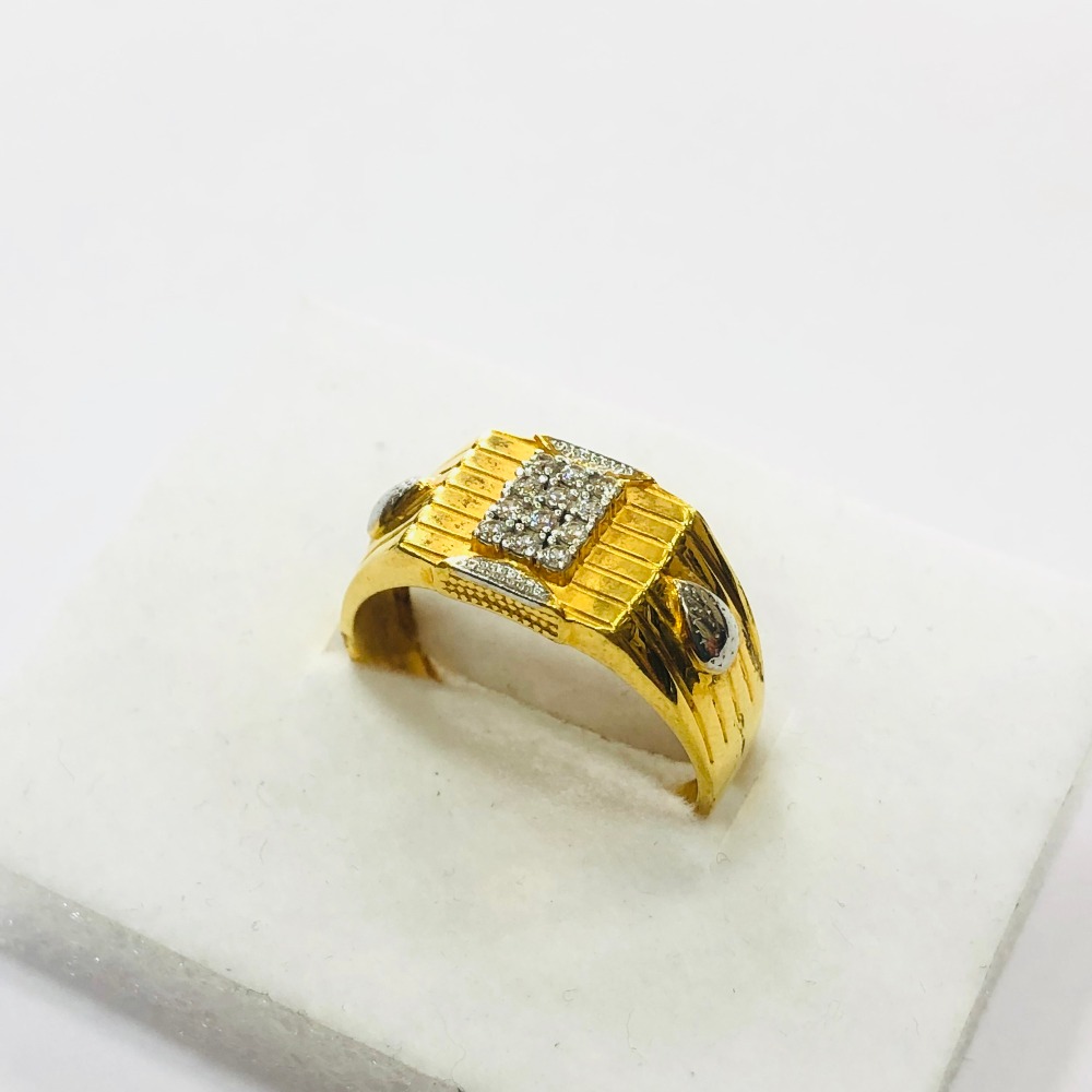 22kt, 916 HM, Yellow Gold indian pattern Ring For Men JKR206