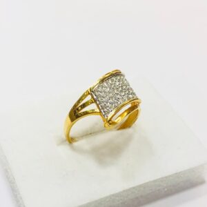 22kt, 916 HM, Yellow Gold AD tilted Design Ring For Men JKR208