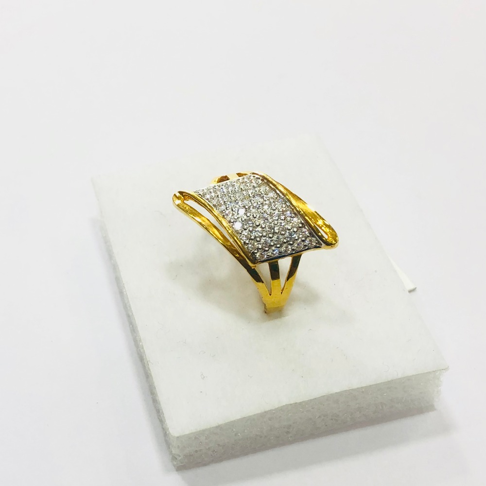 22kt, 916 HM, Yellow Gold AD tilted Design Ring For Men JKR208