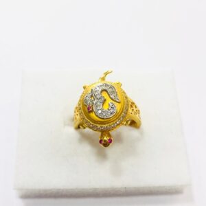 22kt, 916 HM, Yellow Gold tortoise om Design Ring For Men JKR209