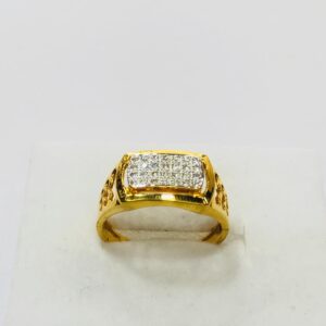 22kt, 916 HM, Yellow Gold AD with side Design Ring For Men JKR210