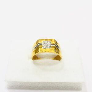 22kt, 916 HM, Yellow Gold AD broad square Design Ring For Men JKR212