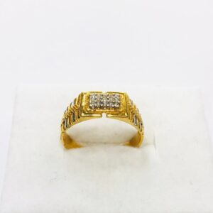 22kt, 916 HM, Yellow Gold slim rectangle Design Ring For Men JKR213