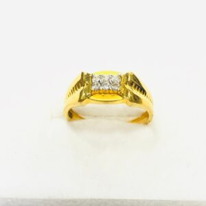 22kt, 916 HM, Yellow Gold rectangle AD Ring For Men JKR214