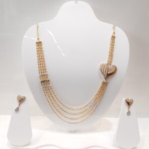 22kt, 916 Hall-Marked, rose gold bridal Royal heart badge Design Necklace For Women Jkn028