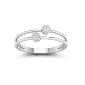 18kt, White gold Duo Sparkle ring for women JKR0976