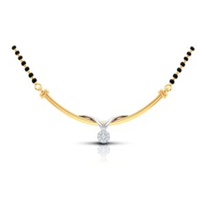 22kt, 916, leaf shaped pendant Gold and platinum mangalsutra JKM4321