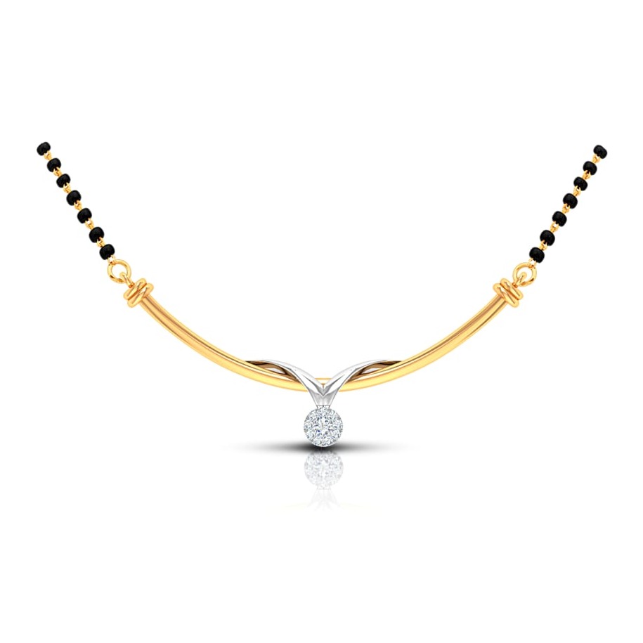 22kt, 916, leaf shaped pendant Gold and platinum mangalsutra JKM4321