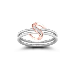 18kt white gold plated layered two tone ring for women jk-lr005