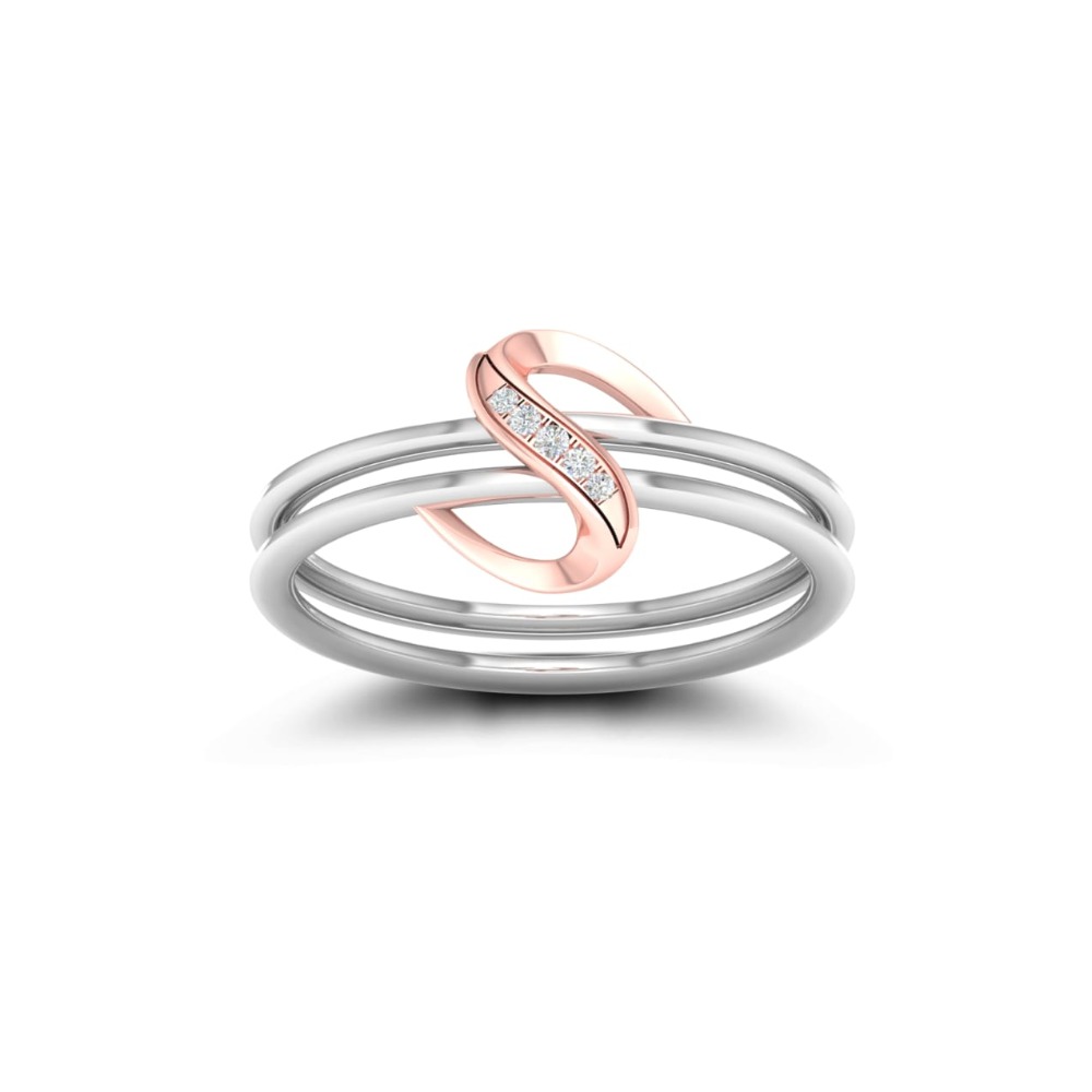 18kt white gold plated layered two tone ring for women jk-lr005