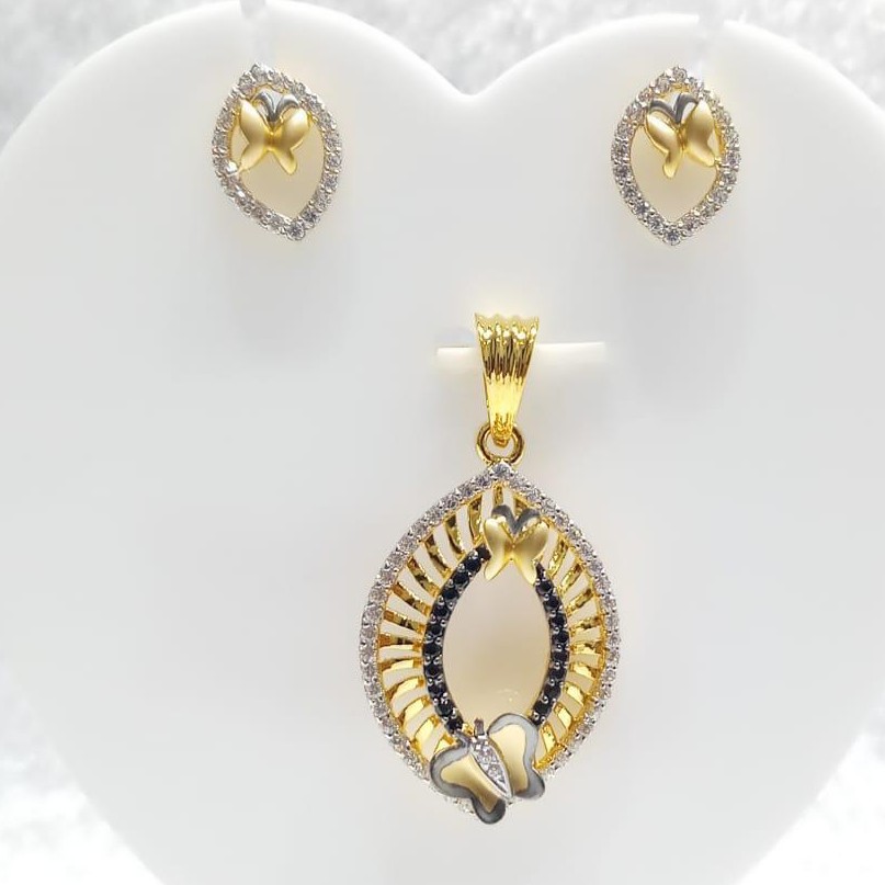 916 Gold CZ Pendant Set