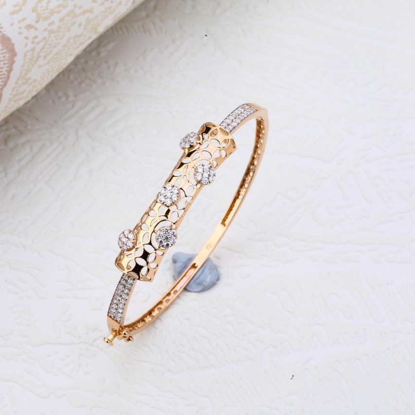 18kt gold rose hallmark unique wedding Bangle