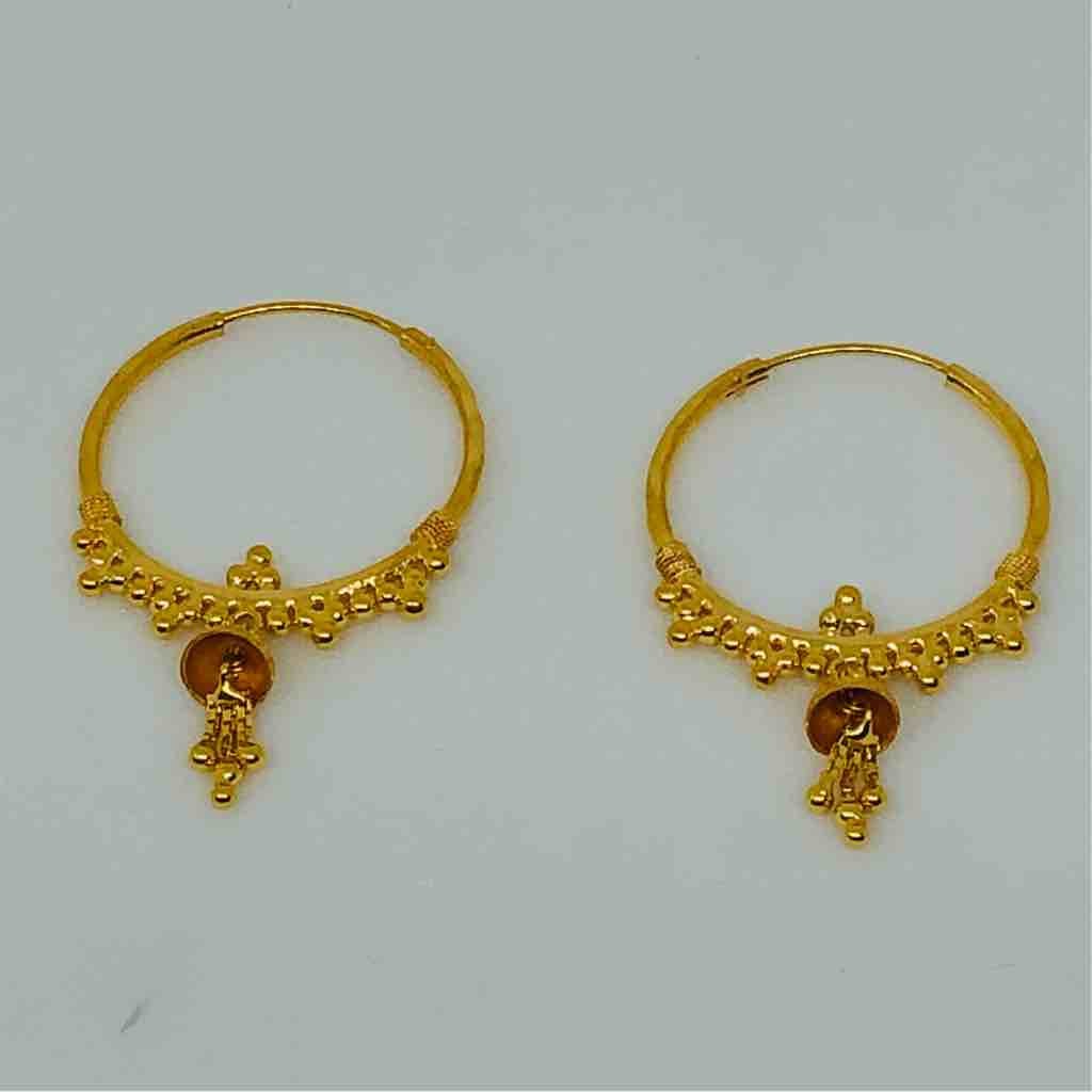 18kt exclusive ladies plain gold kadi (earrings )