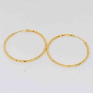 18kt exclusive ladies plain round earring