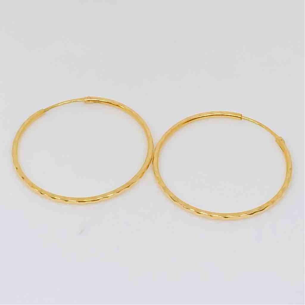 18kt exclusive ladies plain round earring - Image 3