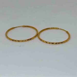 18kt exclusive ladies plain round earring
