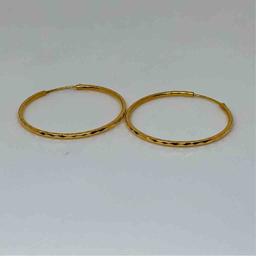 18kt exclusive ladies plain round earring - Image 2
