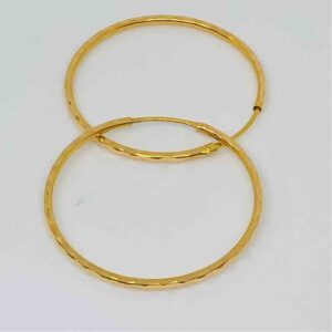 18kt exclusive ladies plain round earring