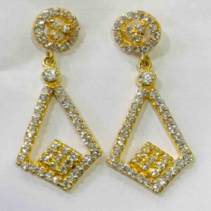 18kt long ladies cz earring