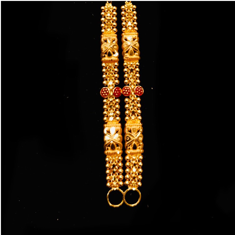916 Gold Designer Earchain - Image 2