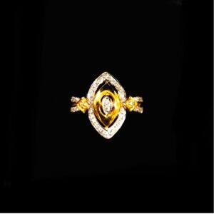 22KT Gold Designer CZ Diamond Ladies Ring