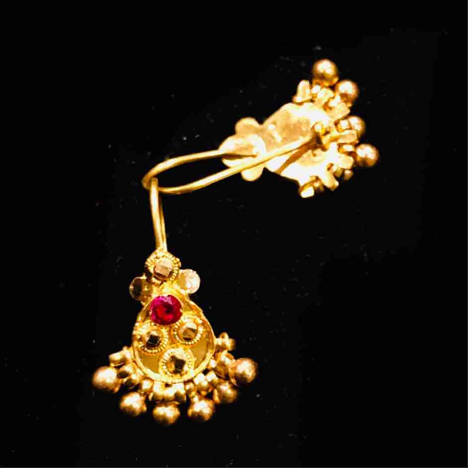 22KT Gold Pink Stone Machkan - Image 2