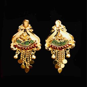 22KT Yellow Plain Gold Designer Earrings