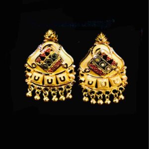22KT Yellow Plain Gold Designer Earrings