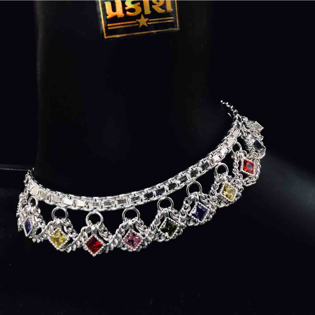 750 Silver Jasti exclusive fancy zulla payal - Image 3