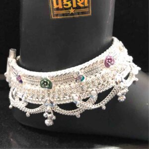 925 Silver Antique Heart Design Broad Payal