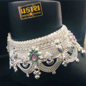 925 Silver Antique Heart Design Broad Payal